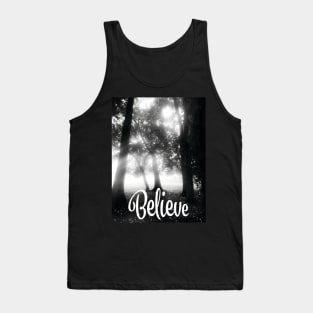 Believe black and white photograph Tank Top